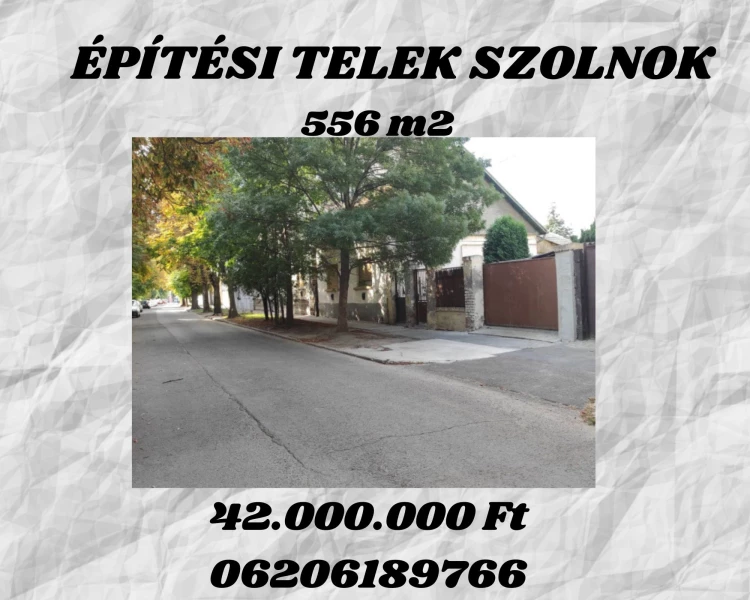 Eladó építési telek, Szolnok