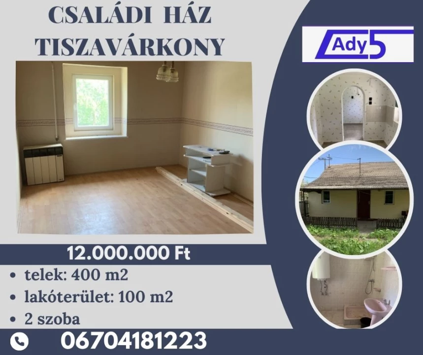 For sale house, Tiszavárkony, Rákóczi út