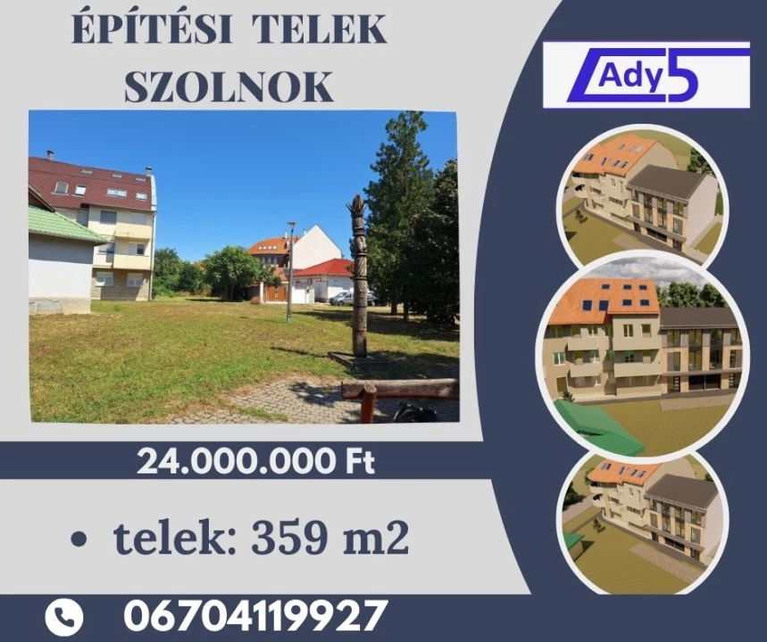 Eladó építési telek, Szolnok