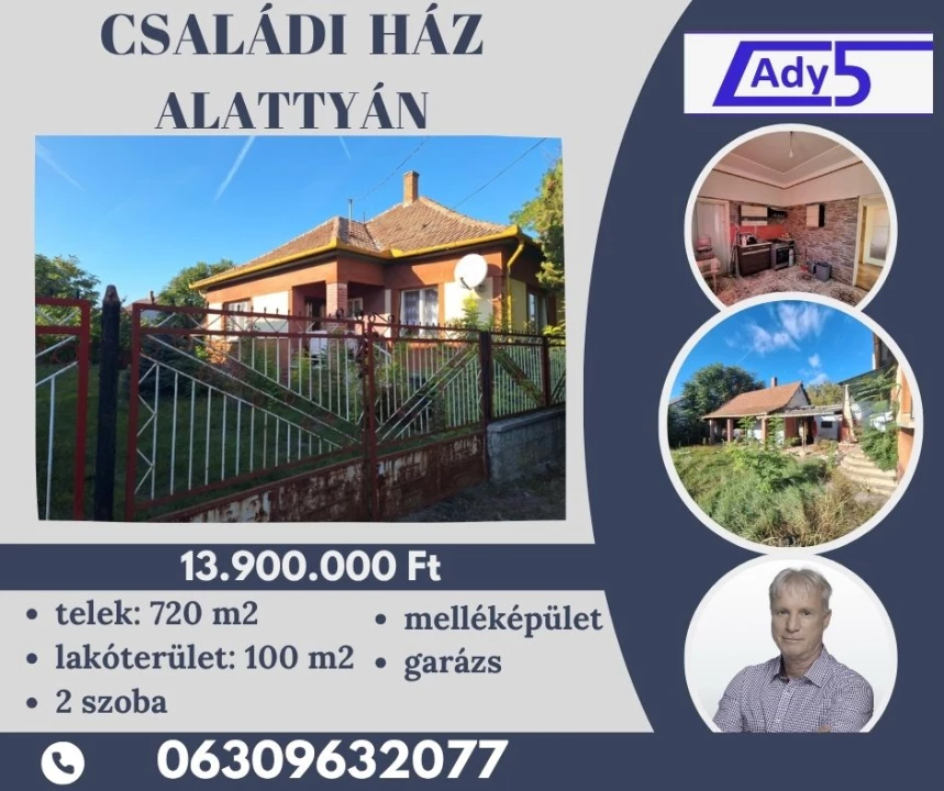 Eladó családi ház, Alattyán