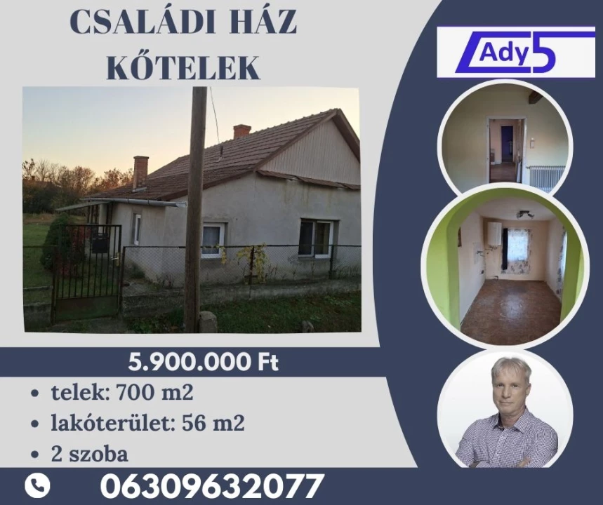 Eladó családi ház, Kőtelek