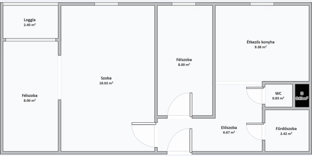 Ózd, Vasvár út, 56 m²-es, 9. emeleti, társasházi lakás, 1+2 félszobás