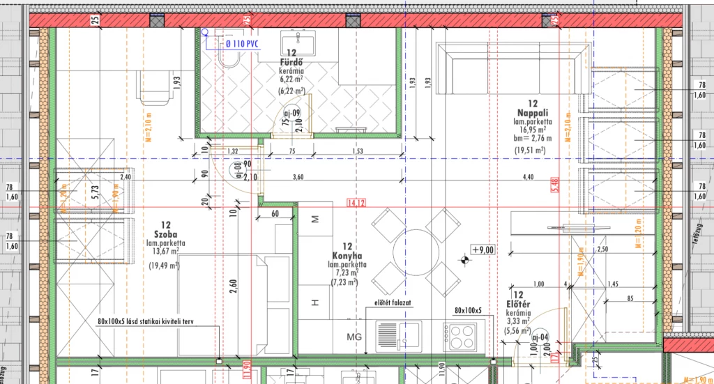 XIV. Kerület, Telepes utca, 76 m²-es, 3. emeleti, társasházi lakás