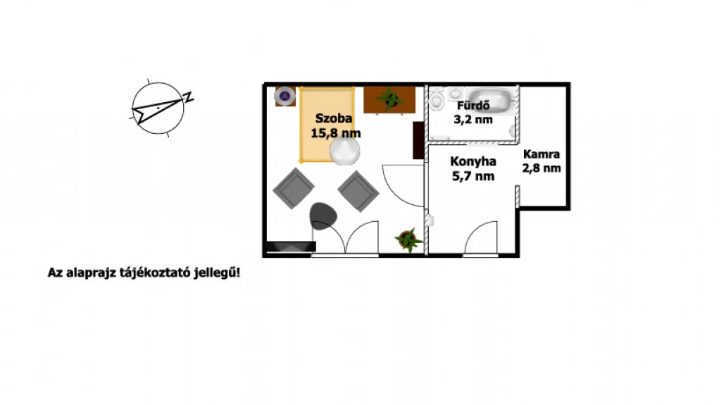 XIX. Kerület, Petőfi utca, 26 m²-es, sorház, 1 szobás, jó állapotú