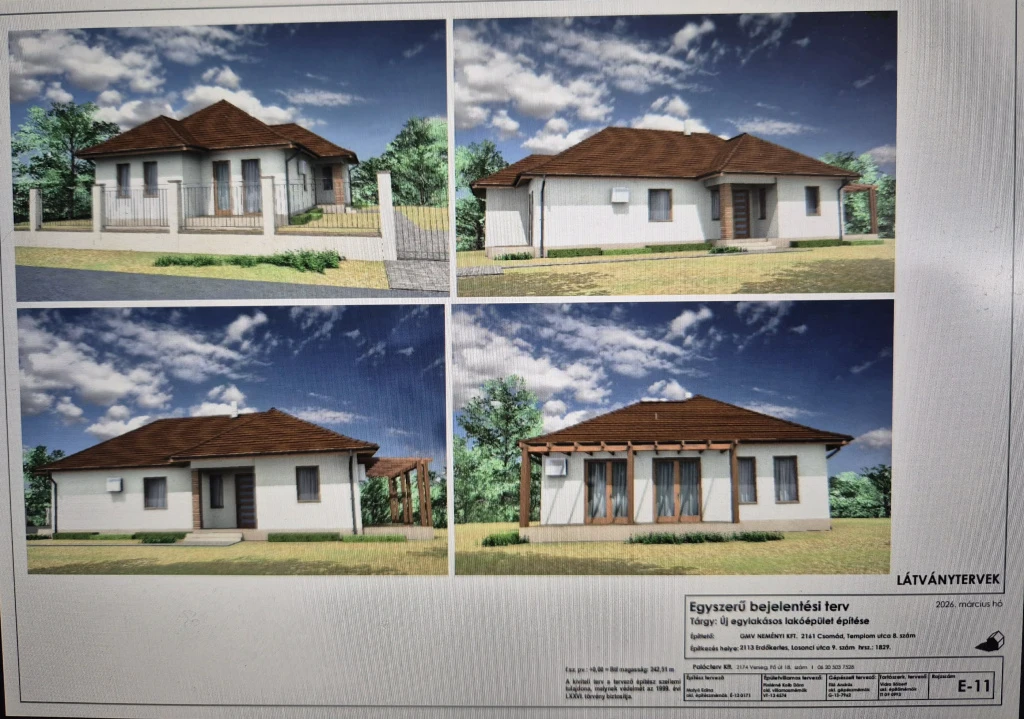 Erdőkertes, Losonci utca, 103 m²-es, családi ház, 3 szobás, új építésű állapotú