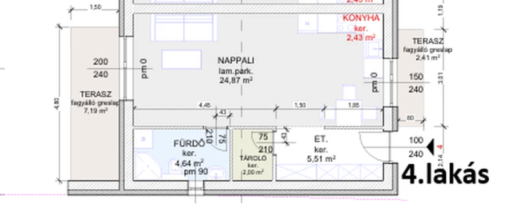 Hatvan, Géza fejedelem utca, 40 m²-es, társasházi lakás, 1 szobás