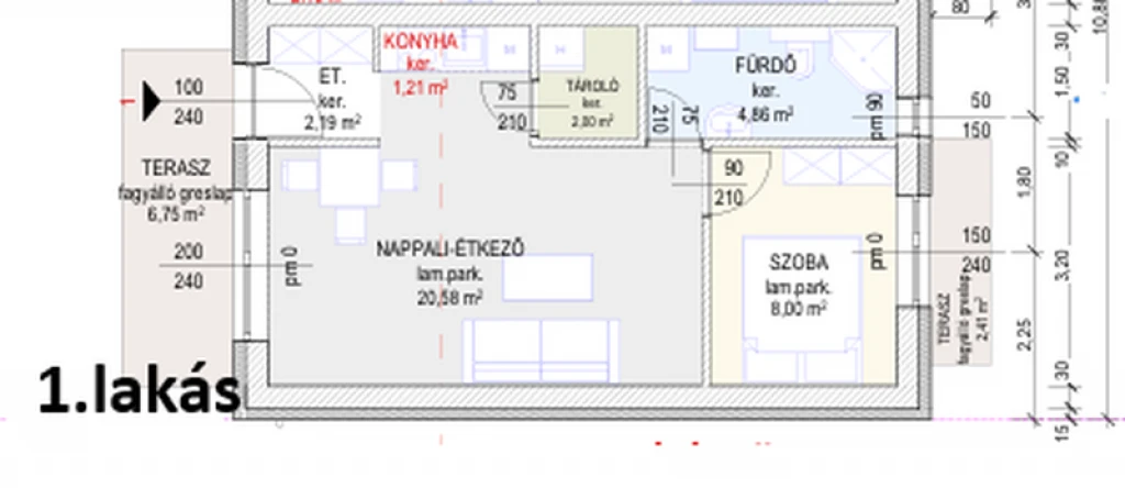 Hatvan, Géza fejedelem utca, 39 m²-es, társasházi lakás, 2 szobás