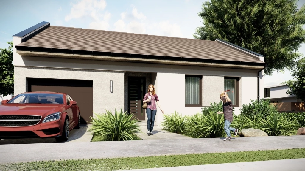 Új építésű 90 nm-es családi ház önálló telken