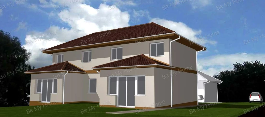 Vácrátóton eladó nappali + 4 hálószobás ikerház fél