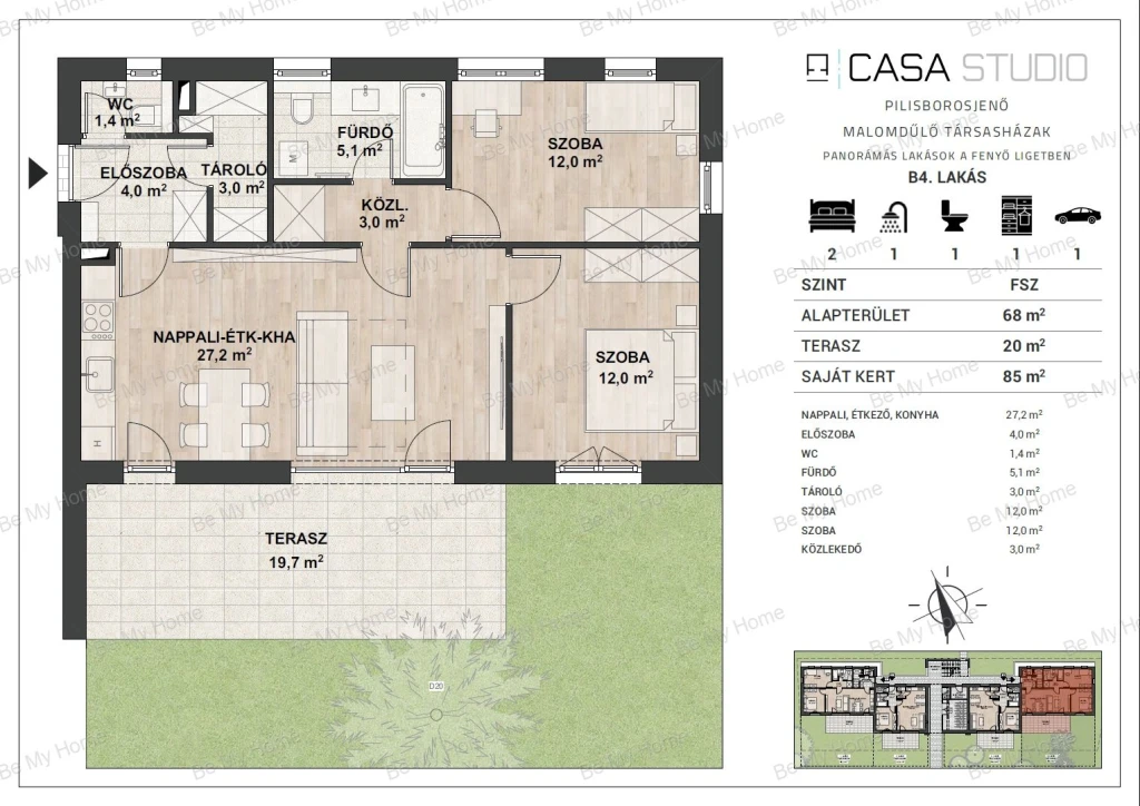 Eladó téglalakás, Pilisborosjenő, Malomdűlő