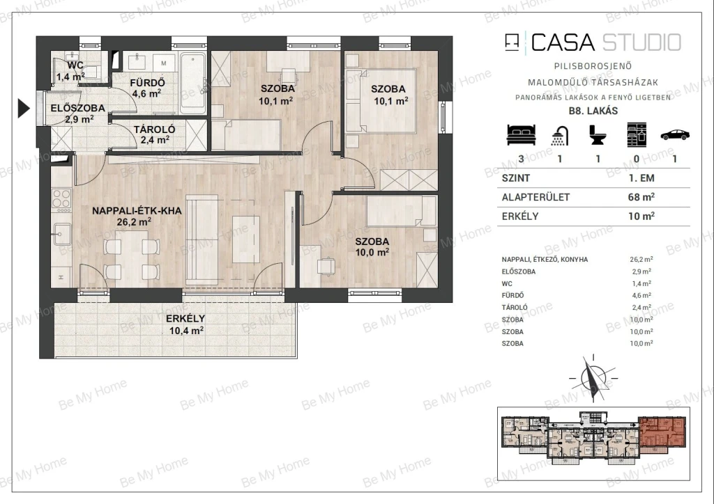 Eladó téglalakás, Pilisborosjenő, Malomdűlő