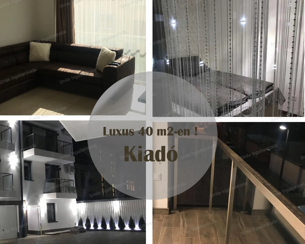 Nyíregyháza abszolút belvárosának közelében  azonnal költözhető Amerikaikonyhás-nappalis + 1 szobás új lakás kiadó