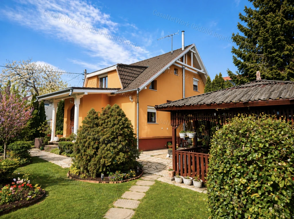 Csend és zöld környezet-parkosított családi áz