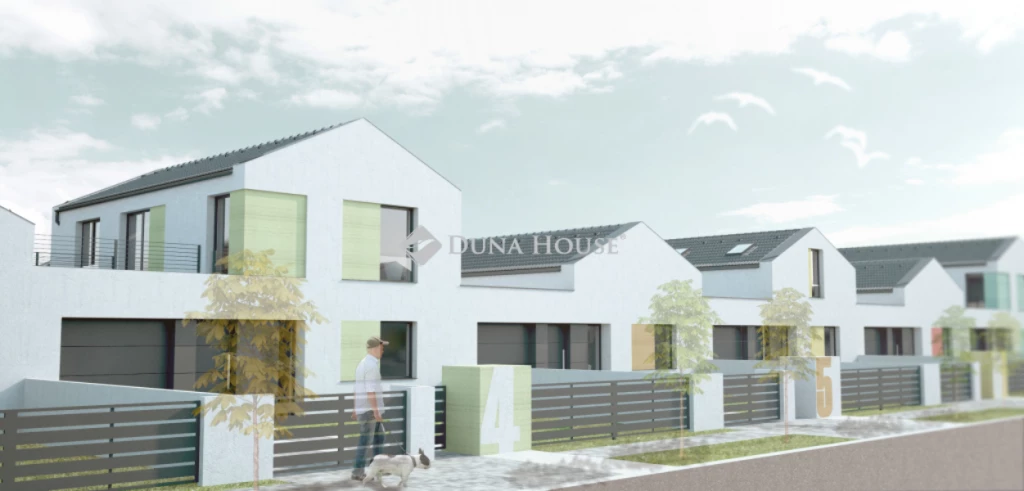 Új építésű láncház-garázzsal kapcsolódóak-Józsa új lakóparkjában