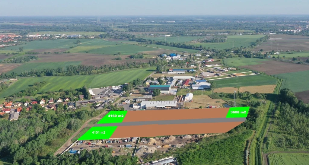 GYŐRÚJBARÁTON AZ IPARI PARKBAN ELADÓ 3.607 m2-ES TELEK!