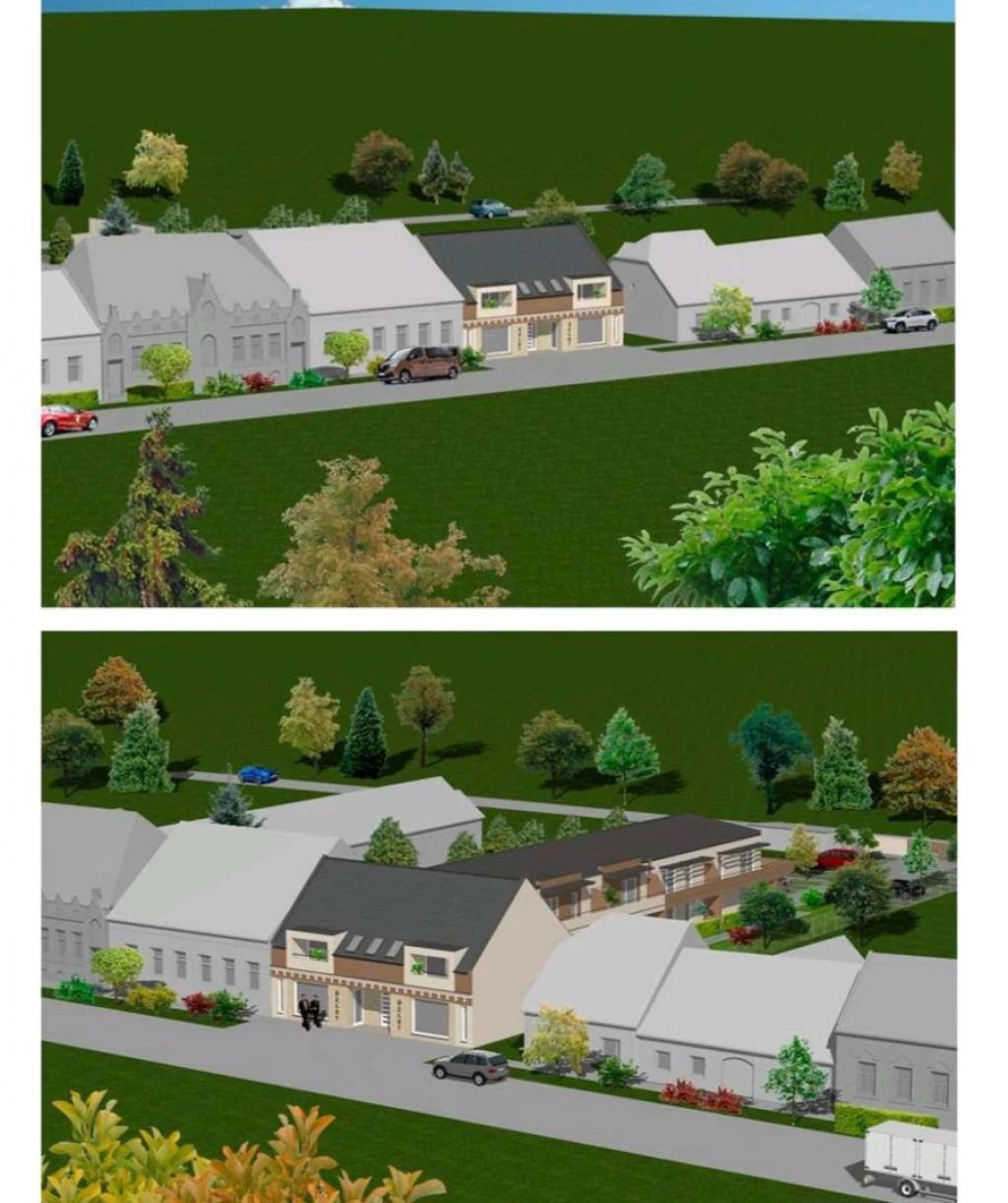 Jánossomorján újépítésű társasházban 32m2-es utcafronti üzlethelyiség eladó