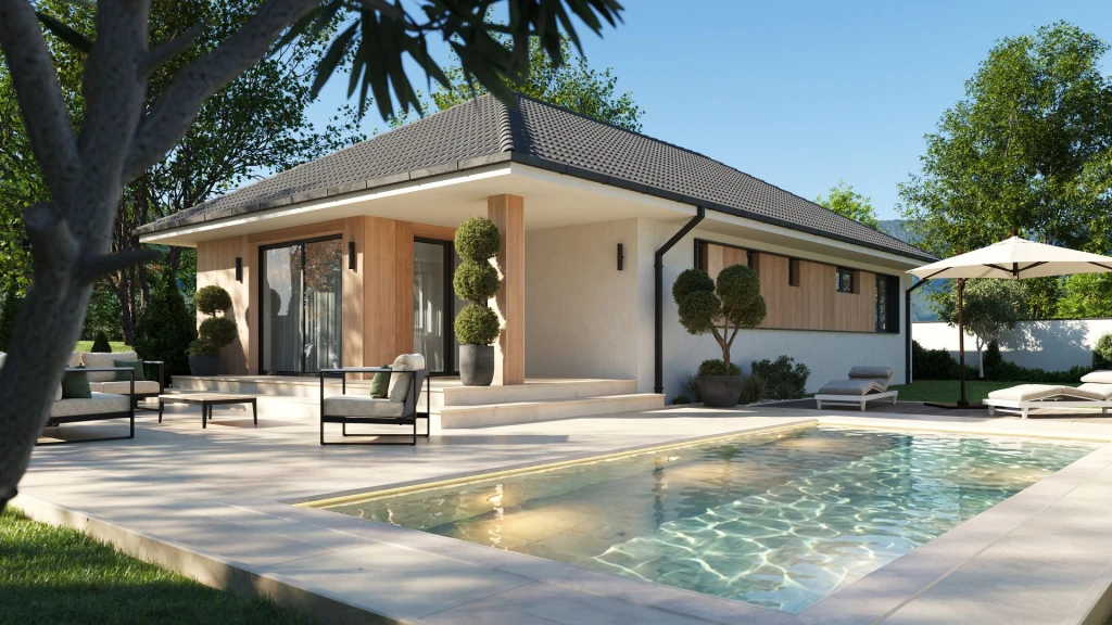 Új építésű, egyszintes 3 szoba + nappalis családi ház Kehidakustányban eladó – 720 m2-es telekkel!  