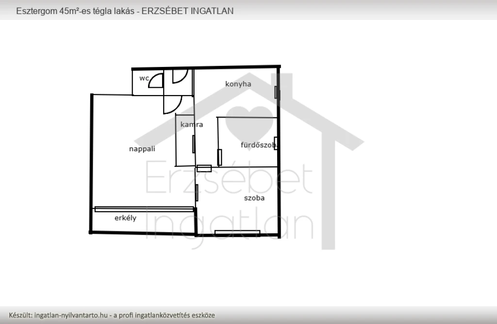 Kiadó 45 m2 tégla lakás, Esztergom