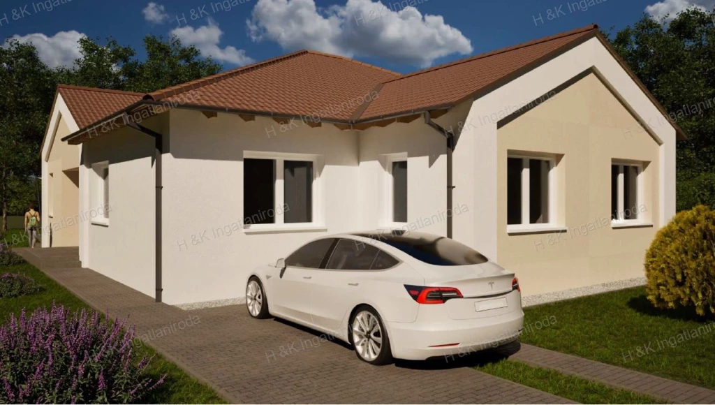 4645: Új építésű, földszintes, ikerház mindkét fele eladó Csörögön!