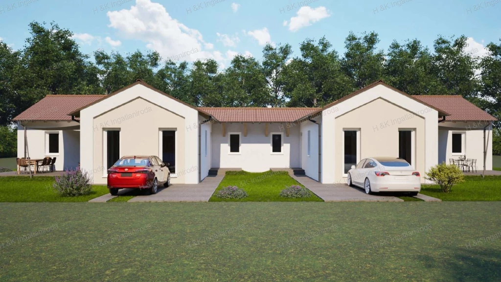 4646: Új építésű, földszintes, CSAK A TÁROLÓKKAL érintkező ikerház mindkét fele eladó Csörögön!