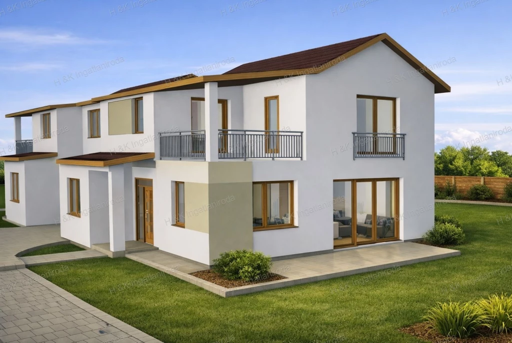 4671/2: Alsógöd, kertvárosi részén épülő ikerház mindkét fele eladó!!!