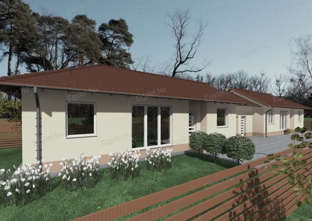 Megvételre kínálunk Monoron egy újépítésű, HÓSZIVATTYÚS, KLÍMÁS, teraszos, 83 nm-es, 4 szobás ikerházat.