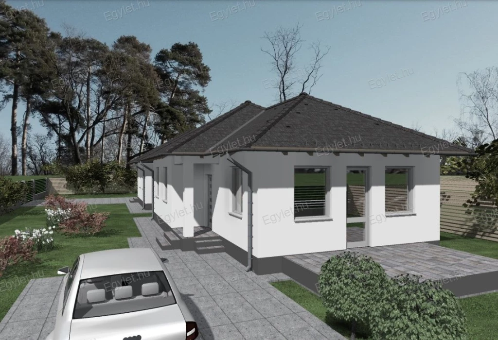 Megvételre kínálunk Monoron egy újépítésű, HÓSZIVATTYÚS, KLÍMÁS, teraszos, 83 nm-es, 4 szobás ikerházat.