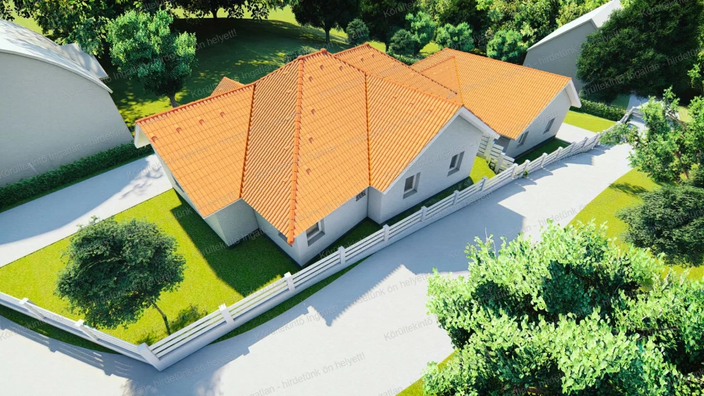 Pomázon a Meselia déli oldalában, csendes környezetben egy szintes, két önálló lakással rendelkező családi ház eladó.