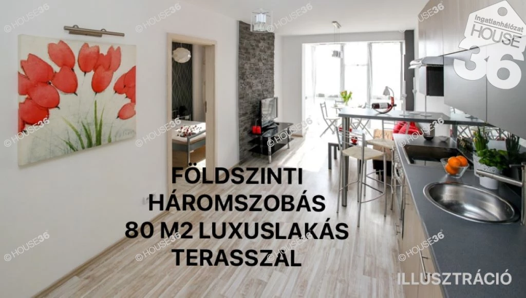 KECSKEMÉT SZÍVÉBEN VADONAÚJ, FÖLDSZINTI, 3 SZOBÁS LUXUSLAKÁS ELADÓ