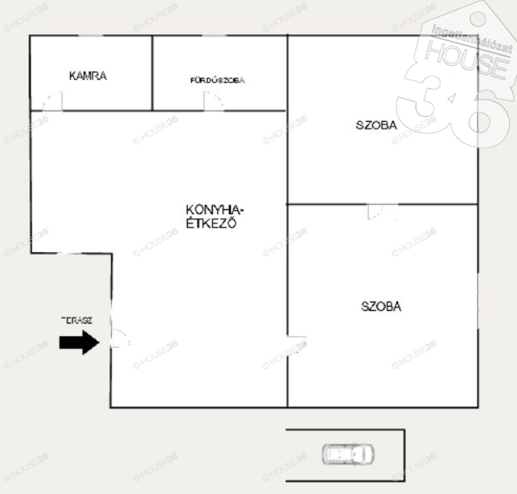 Takaros 2 szobás, 70 m2-es ház eladó kicsi kerttel, gépkocsibeállóval!