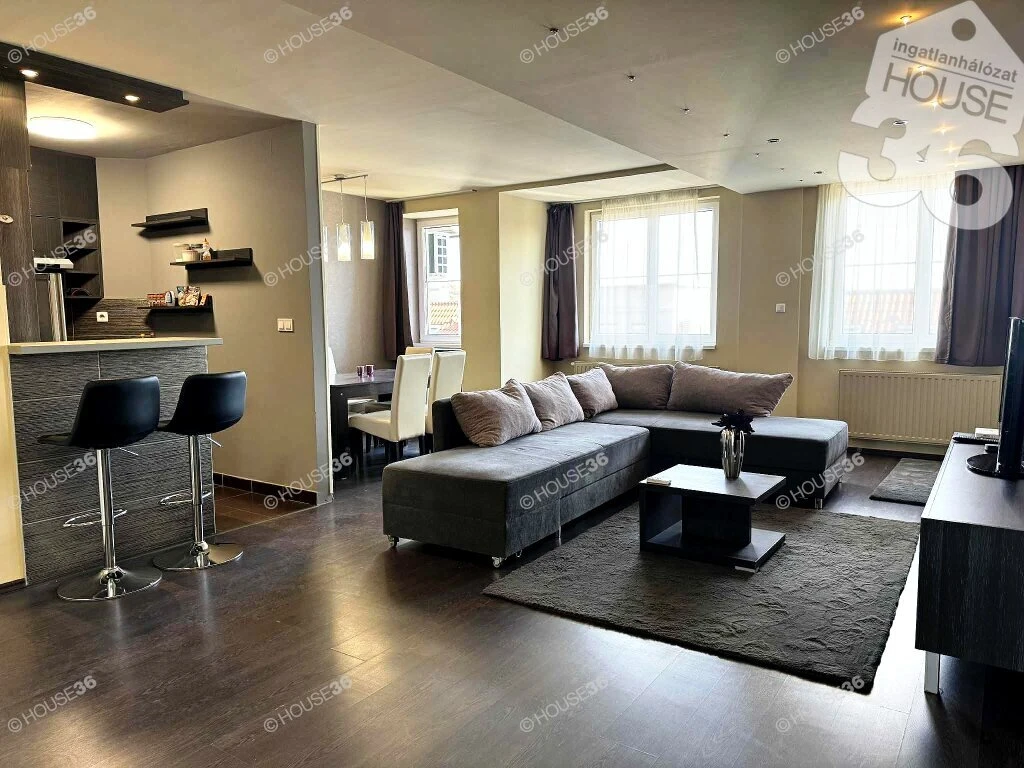 Belvárosi fiatal társasházban, II.emeleti nappali + 2szobás lakás KIADÓ!