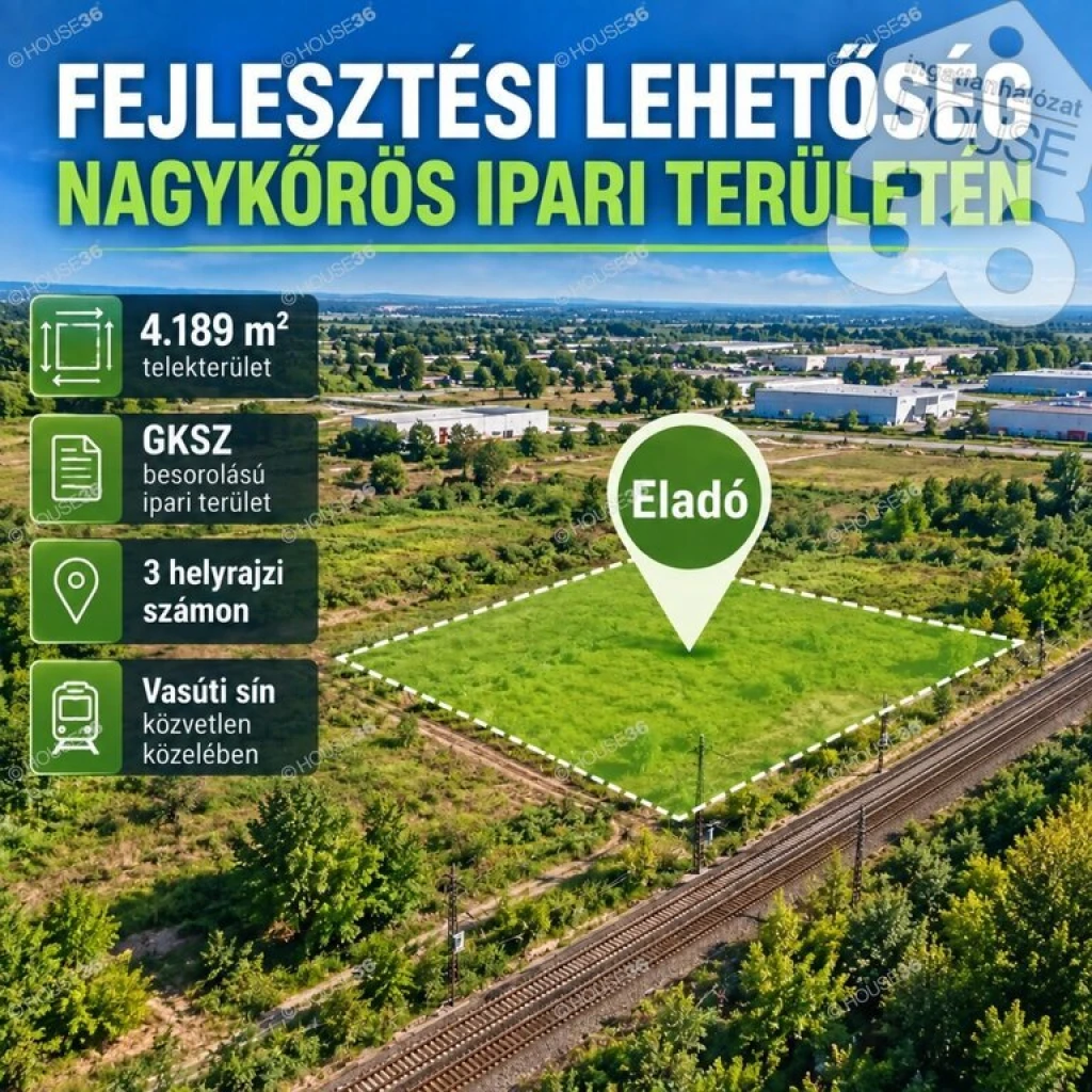 FEJLESZTÉSI LEHETŐSÉG NAGYKŐRÖS IPARI TERÜLETÉN!