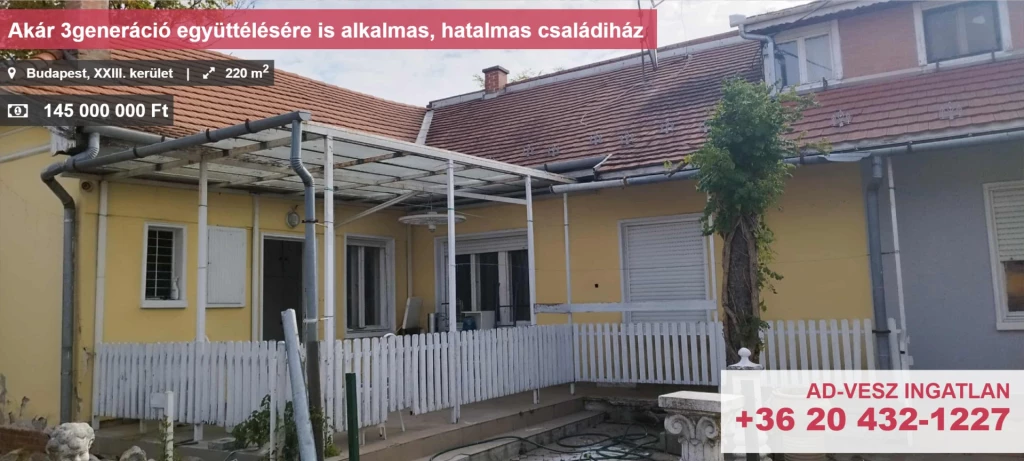 For sale house, Budapest XXIII. kerület