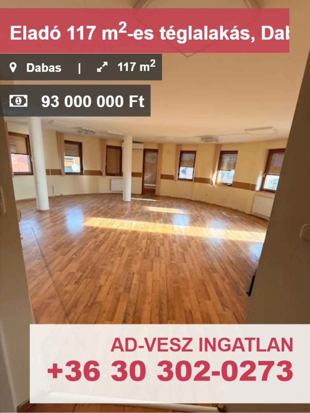 For sale brick flat, Dabas