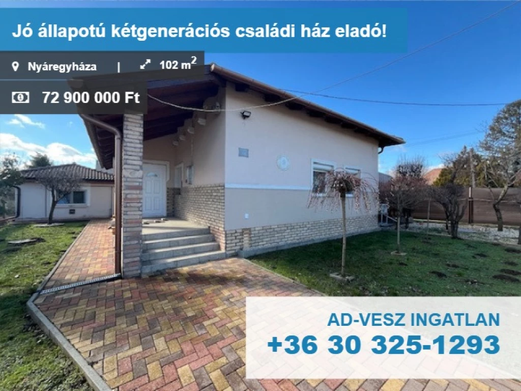 For sale house, Nyáregyháza
