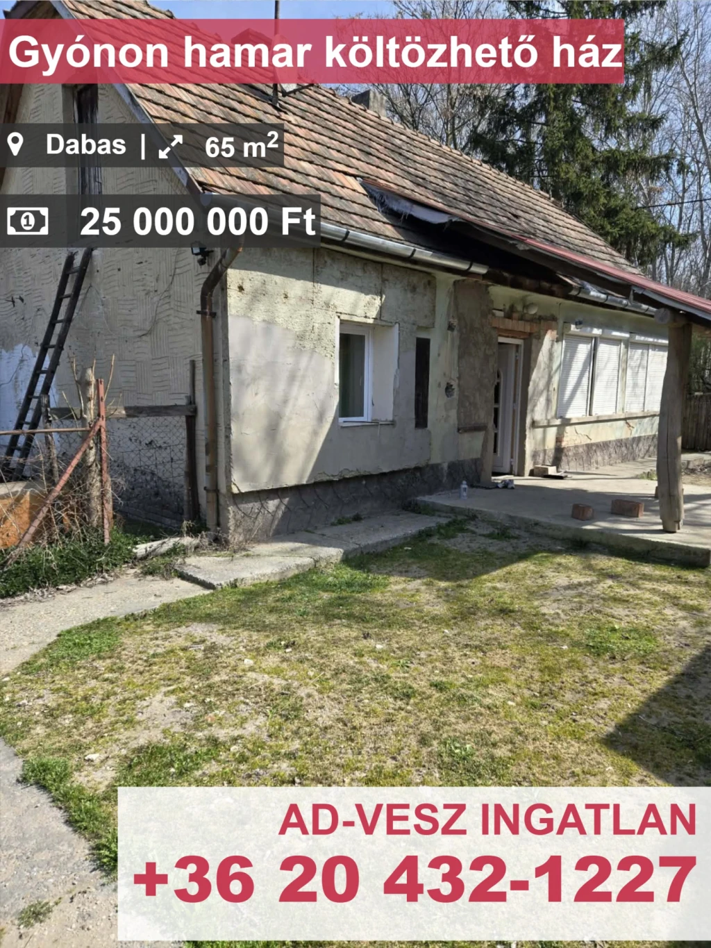 Dabas-Gyónon hamar költözhető ház