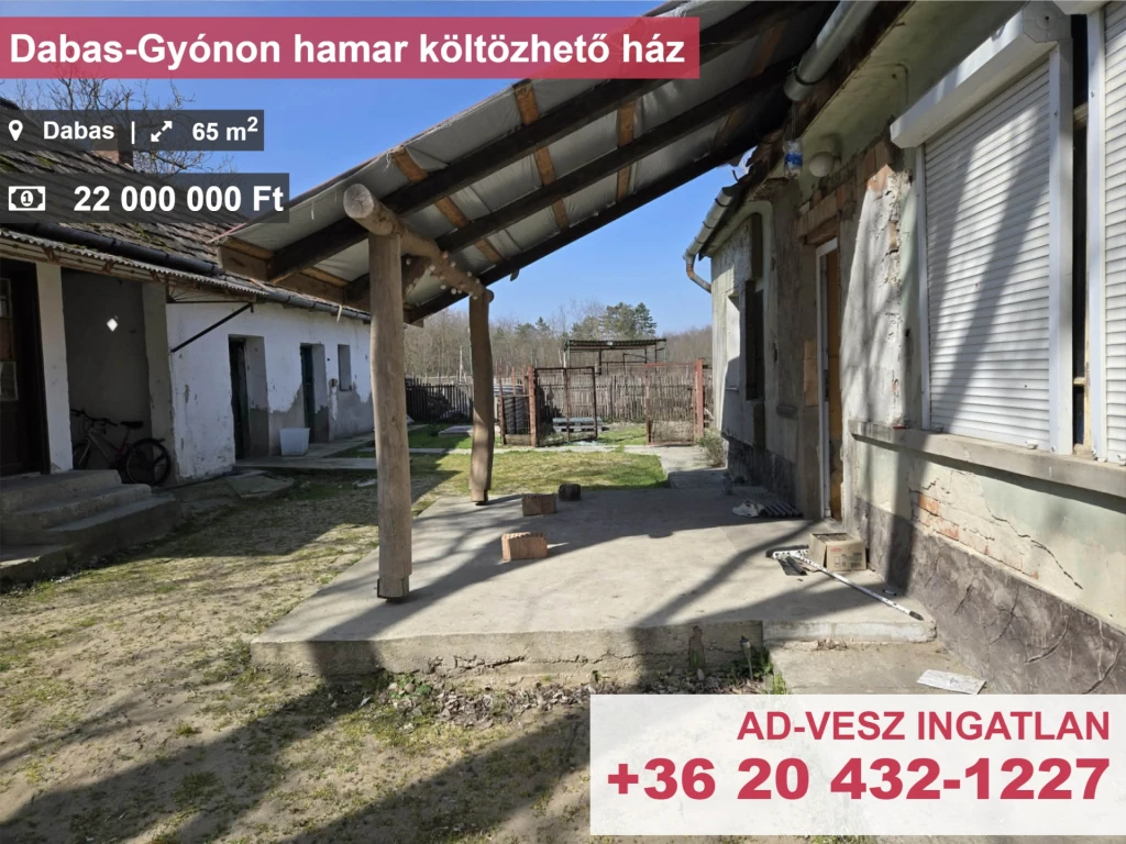Dabas-Gyónon hamar költözhető ház