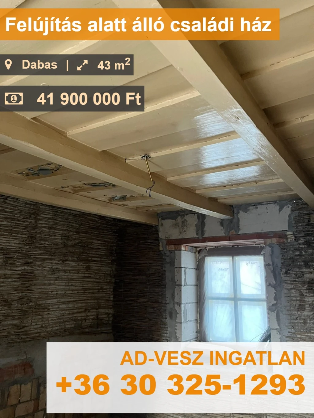 Felújítás alatt álló családi ház eladó Dabas-Gyónon – akár befektetőknek is!