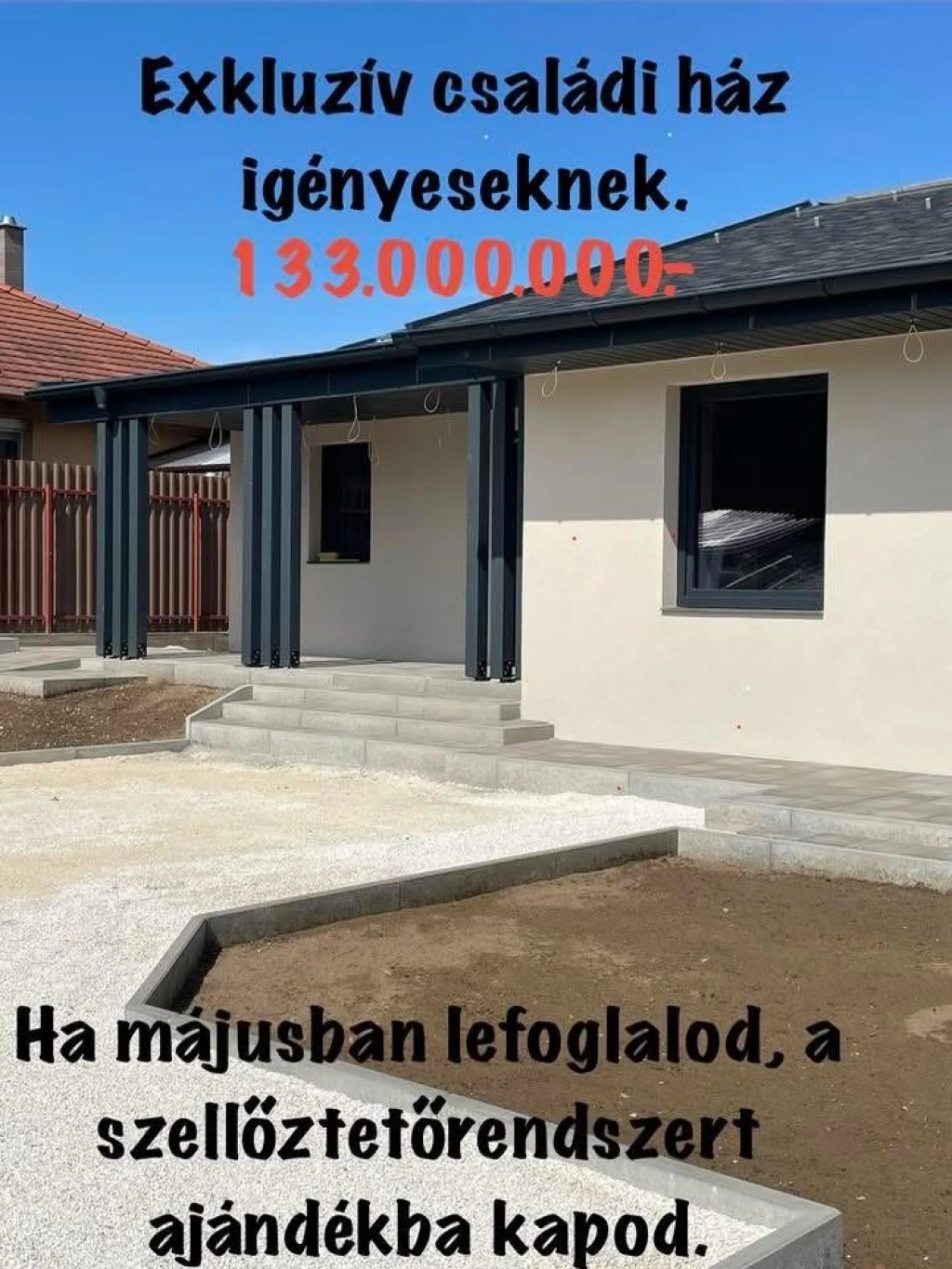 Új építésű családi ház eladó.