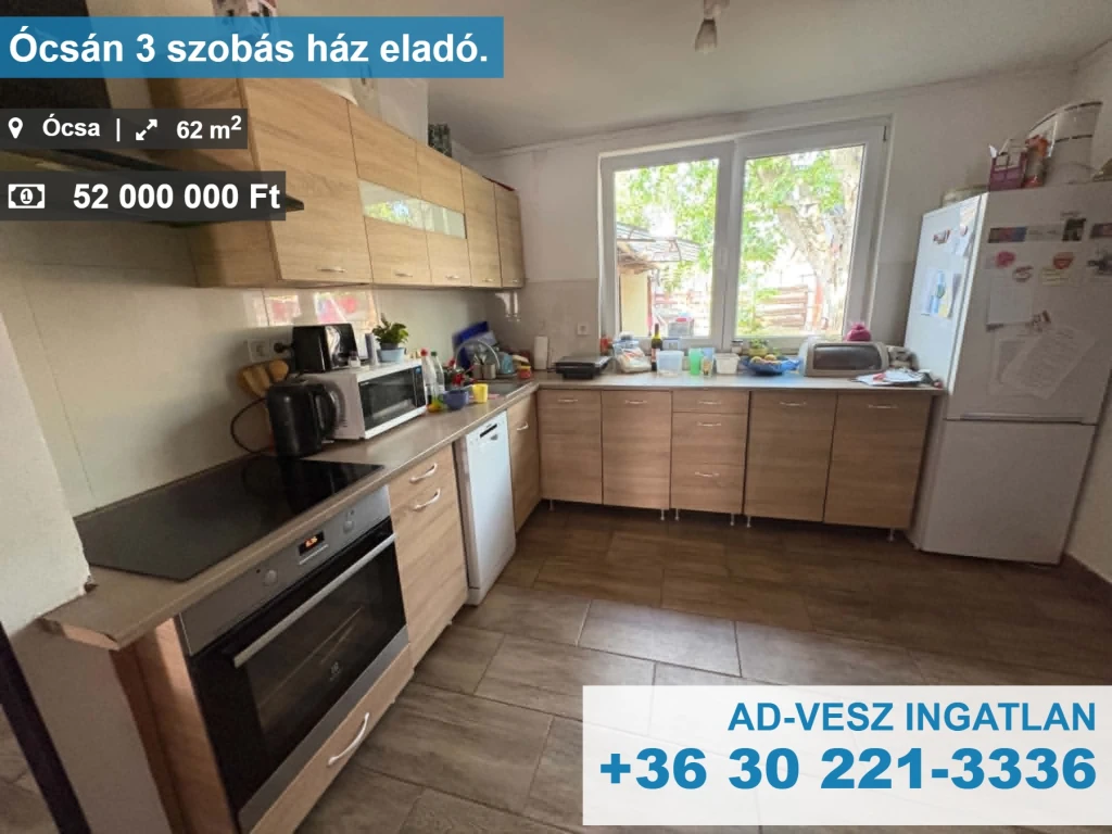 Ócsán 3 szobás ház eladó.