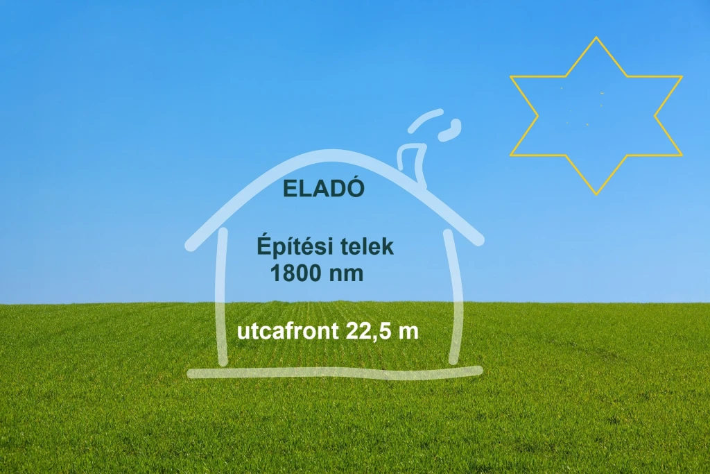 22,5 méter széles utcafronti telek eladó Koroncón