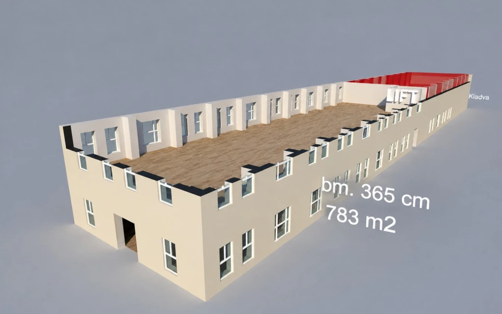 783 m²-es, világos üzleti ingatlan kiadó Győrben