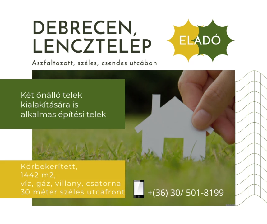 For sale building plot, Debrecen