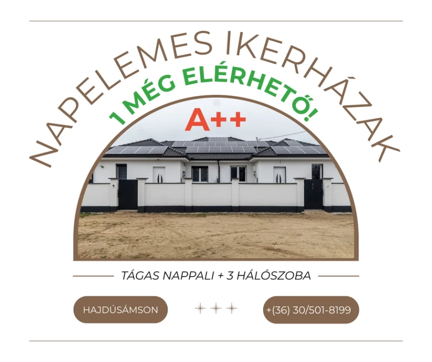 Eladó ikerház, Hajdúsámson