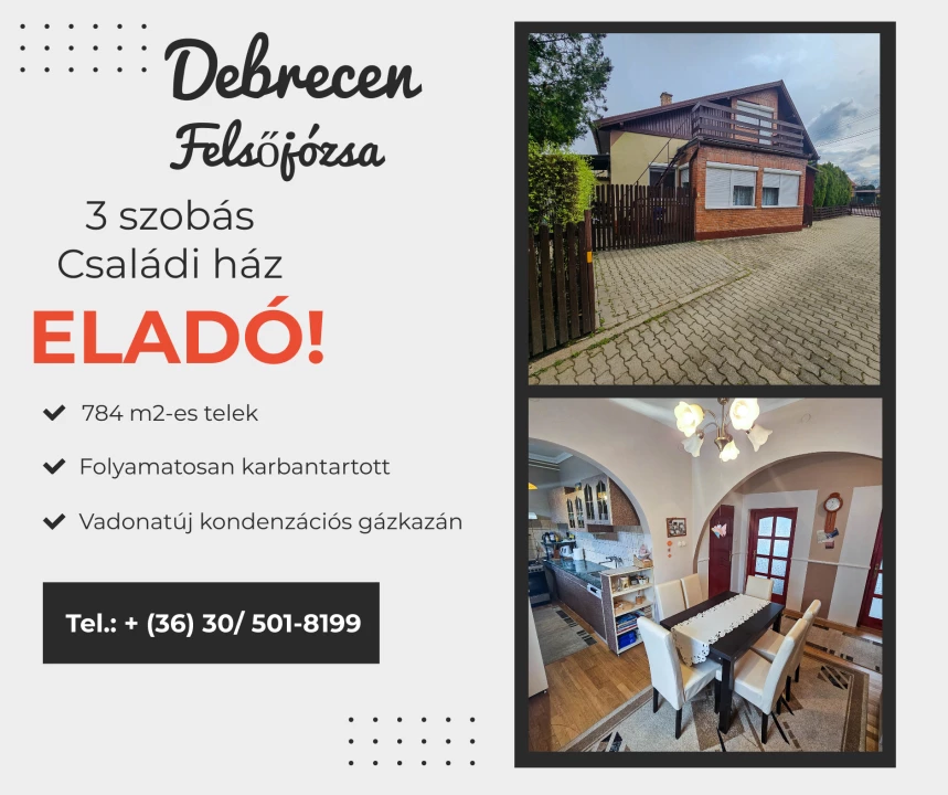 Eladó családi ház, Debrecen