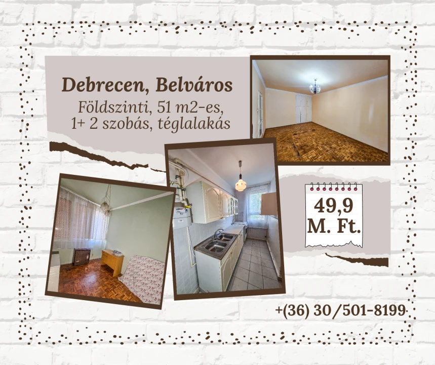 Eladó téglalakás, Debrecen