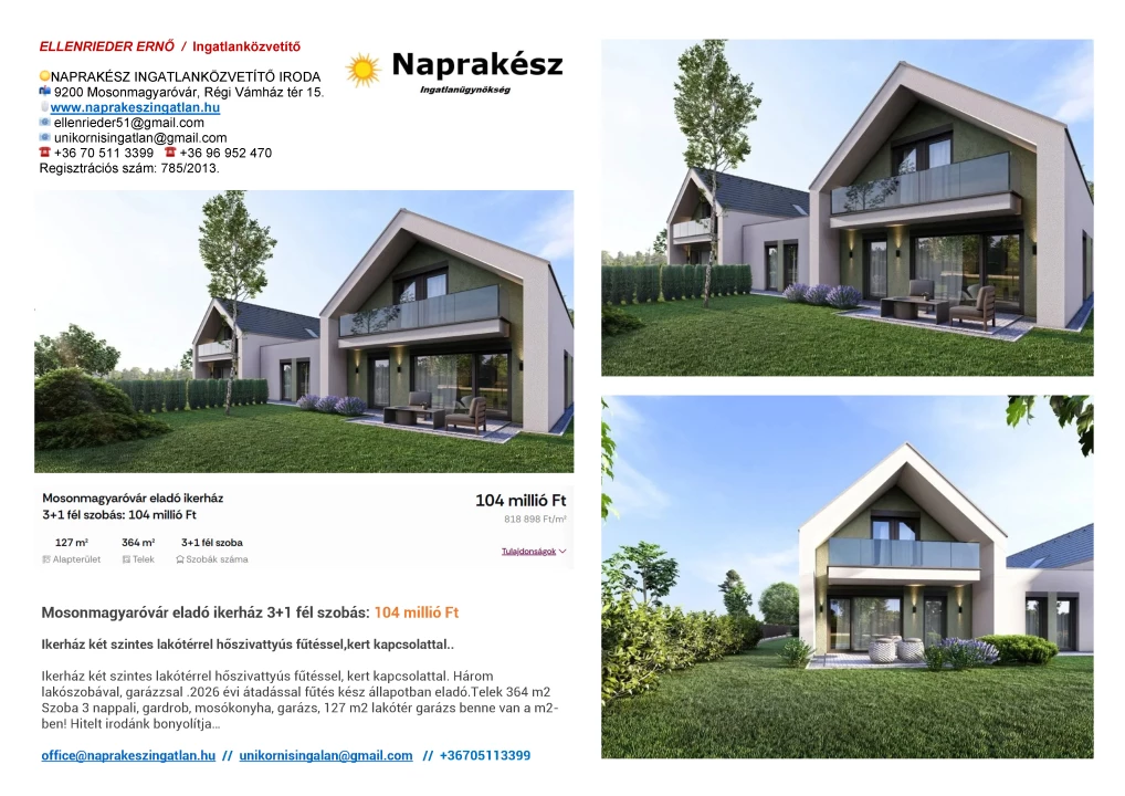 Eladó ikerház, Mosonmagyaróvár