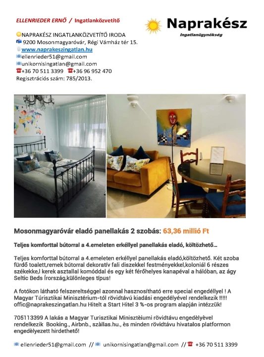 Eladó panellakás, Mosonmagyaróvár