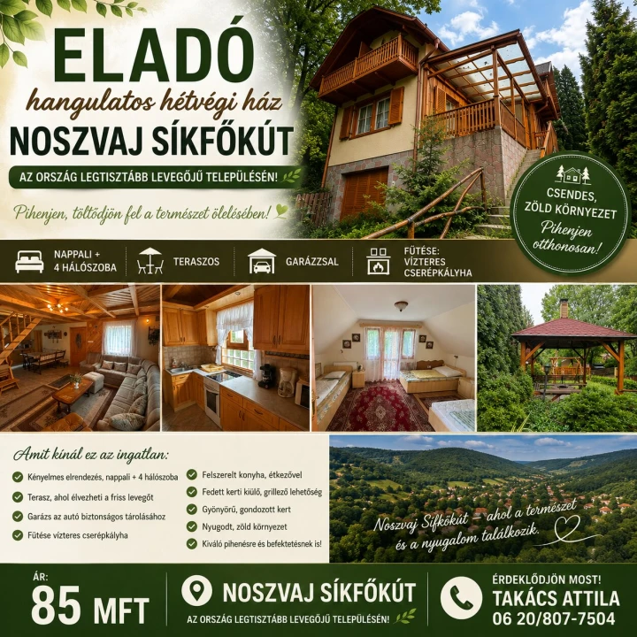 Eladó üdülő, nyaraló, Noszvaj