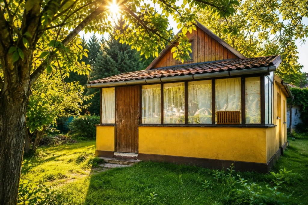 Kiskunlacházán üdülőövezetes Duna-parti felújítandó nyaraló eladó!